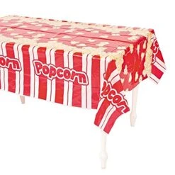 Popcorn Plastic Tablecloth - Disposable Party Supplies - 1 Piece