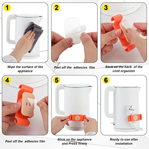 18 Pcs Cord Organizer For Kitchen Appliances, Rotatable Cord Holder Appliance Cord Organizer Stick On Cord Keeper Rubber Cord Wrapper For Appliances Power Cords, Air Fryers Toasters Cables And Wires 9 18 Pcs Cord Organizer For Kitchen Appliances, Rotatable Cord Holder Appliance Cord Organizer Stick On Cord Keeper Rubber Cord Wrapper For Appliances Power Cords, Air Fryers Toasters Cables And Wires - Image 7