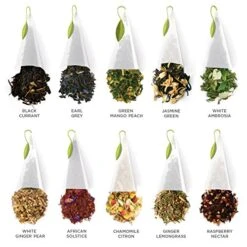 Presentation Box Presentation Box Tea Sampler Gift Set, 20 Assorted Variety Handcrafted Pyramid Tea Infuser Bags (Asst Tea Tasting) -KitchenAid Shop 51PAezoTyHL