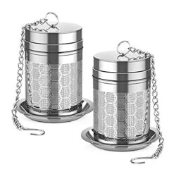 Ea Infusers For Loose Tea, (2 Pack) 18/8 Stainless Steel Tea Strainer Set, Extra Fine Mesh Tea Steeper For Brew Tea, Spices & Seasoning