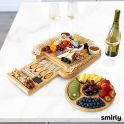 Charcuterie Boards Gift Set: Large Charcuterie Board Set, Bamboo Cheese Board Set - Unique Mothers Day Gifts For Mom - House Warming Gifts New Home, Wedding Gifts For Couple, Bridal Shower Gift -KitchenAid Shop 51PBuWm5J5L