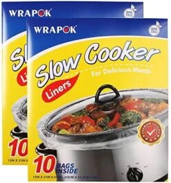 Slow Cooker Liners Kitchen Disposable Cooking Bags BPA Free For Oval Or Round Pot, Large Size 13 X 21 Inch, Fits 3 To 8.5 Quarts - 3 Pack (30 Bags Total) -KitchenAid Shop 51PCL56vg5L. AC