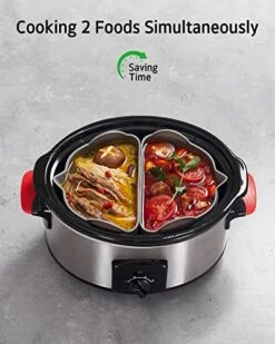 Slow Cooker Liners Divider, Large Size Crock Pot Liners Divider Insert Reusable Silicone Cooking Liner Dishwasher Safe, Fit 6QT To 8QT For Slow Cooker Crockpot, Grey -KitchenAid Shop 51PK8KXF9FL