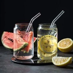 Glass Smoothie Straws, Reusable Clear Bent 9 In X 10 Mm Drinking Straws, Set Of 4 With Cleaning Brush -KitchenAid Shop 51PNamV2T3L