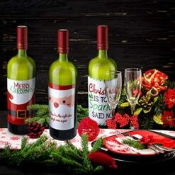 12 Pieces Christmas Wine Label Bottle Stickers Xmas Wine Bottle Cover Gift Set For Christmas Party Holiday Decor Supplies, 6 Styles ( Santa Claus Style) 15 12 Pieces Christmas Wine Label Bottle Stickers Xmas Wine Bottle Cover Gift Set For Christmas Party Holiday Decor Supplies, 6 Styles ( Santa Claus Style) -KitchenAid Shop 51PPmsLUyJL