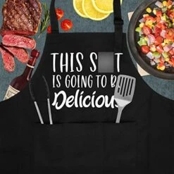 Miracu Funny Aprons For Men, Women - Fathers Day, Mothers Day, Birthday Kitchen Gifts For Men, Mom, Wife, Dad, Husband, Boyfriend, Baker, Mens Grill Chef Apron, Fun BBQ Grilling Baking Cooking Aprons -KitchenAid Shop 51PQ6jZvfiL
