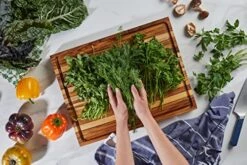 , Large Teak Wood Cutting Board For Kitchen With Juice Groove, Reversible Charcuterie Butcher Block 18x14x1.25 In (Gift Box Included) -KitchenAid Shop 51PRU7QF37L