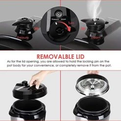 PrepAmeal 3 Quart Pressure Cooker 8 IN 1 Multi Use Programmable Instant Cooker Electric Pressure Pot With Slow Cooker, Rice Cooker, Steamer, Sauté, Brown, Warmer -KitchenAid Shop 51Pb8CVgqiL