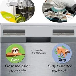 Sloth Stuff-Dishwasher Magnet Clean Dirty Sign -Double Sided Magnet Flip With Magnetic Plate For Any Dishwasher-Funny Signs Kitchen Gifts For Women Mom Kids -KitchenAid Shop 51PdwWf9f4L