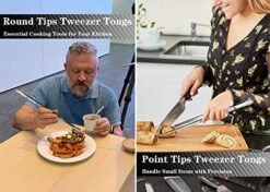 2 Pcs 12-Inch Cooking Tweezers Stainless Steel, Straight Food Tweezers, Professional Kitchen Tweezers/Forceps For Cooking Repairing And BBQ (12-Inch, Silver) -KitchenAid Shop 51PjfXdoe7L