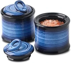 Ceramic Cute Salt And Pepper Shakers Set: 2.6 Inch Salt And Pepper Set/Sugar Salt Shaker With Handle For Counter -Resist Rusting Seasoning Shaker -Elegant Black & Blue (Set Of 2) 19 Ceramic Cute Salt And Pepper Shakers Set: 2.6 Inch Salt And Pepper Set/Sugar Salt Shaker With Handle For Counter -Resist Rusting Seasoning Shaker -Elegant Black & Blue (Set Of 2) -KitchenAid Shop 51PopwrEHuL. AC