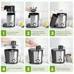 Juicer Easy To Clean 3" Juice Extractor BPA Free Compact Fruits & Vegetables Juicer, Dual Speed Centrifugal Juicer With Non-Drip Function, Stainless Steel Juicers -KitchenAid Shop 51PpwFFyhPL