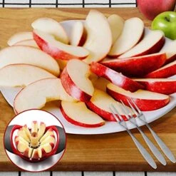 Apple Cutter Slicer & Corer Kit, 12-Blade Apple Slicer Cutter, Apple Corer Apple Core Remover For Kitchen, Include 3 Premium Stainless Steel Fruit Forks -KitchenAid Shop 51Q0W5kQiVL