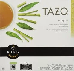 Starbucks Keurig Tazo Zen Tea 16-Count K-Cups For Keurig Brewers (2 Pack, 32 Cups)