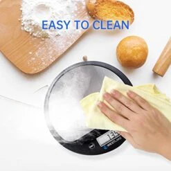 Food Scale Digital 304 Stainless Steel Kitchen Scale For Food Ounces And Grams For Food Weight Loss, LCD Display For Cooking Or Baking, Black (Without Battery) -KitchenAid Shop 51QBAKezzFL