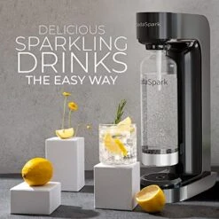 Maker With BPA Free Bottle - CO2 Powered One Touch Fizz Control - Fresh Sparkling Water Maker - Homemade Sparkle Seltzer Soda Streaming Machine, Carbonated Water Machine For Home [C02 NOT INCLUDED] -KitchenAid Shop 51QCNiCZt9L