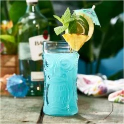 Screaming Tiki Glasses 16 Oz Cooler Glass, 4 Pieces, Modern Bar Party Set With Picks -KitchenAid Shop 51QCfYaJyxL