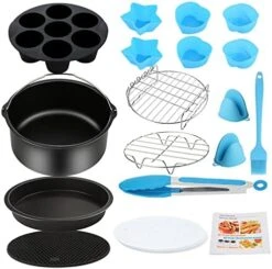 Air Fryer Accessories 12PCS For Gowise Gourmia Ultrean Ninja COSORI Power XL Air Fryer Fit All 5.3QT - 8QT Power Deep Hot Air Fryer -KitchenAid Shop 51QHEb59SL. AC