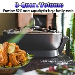 Extra Deep Electric Skillet Nonstick - Serves 3 To 5 People (6Qt.) -KitchenAid Shop 51QHv3K8XNL