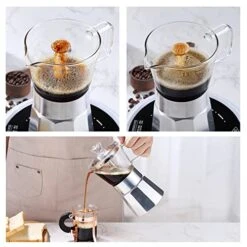 Moka Stovetop Espresso Maker,Crystal Glass-top & Aluminum Espresso Moka Pot,Classic Italian Coffee Maker,120ml(3cup) -KitchenAid Shop 51QLw6ZiMNL