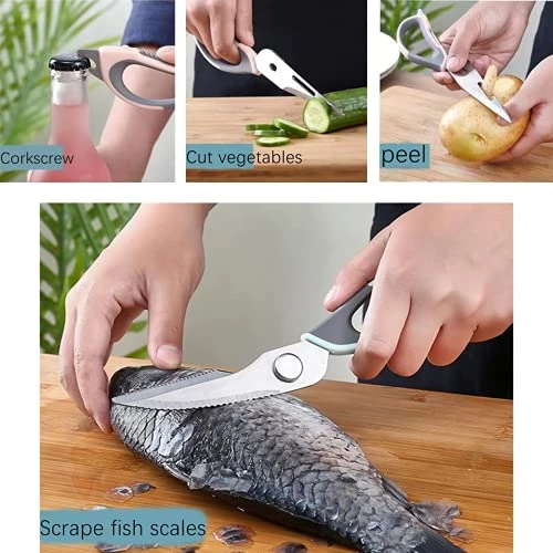 Kitchen Shears Ultra Sharp Stainless Steel Multi-functional Stainless Steel Kitchen Detachable Scissors ,Heavy Duty Meat Scissors, Food Scissors For Chicken, Poultry, Fish, Herbs (Pink) 7 Kitchen Shears Ultra Sharp Stainless Steel Multi-functional Stainless Steel Kitchen Detachable Scissors ,Heavy Duty Meat Scissors, Food Scissors For Chicken, Poultry, Fish, Herbs (Pink) - Image 5