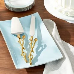 Elegance Golden Vine Cake/Knife Set, 13-Inch, Silver/Gold -KitchenAid Shop 51QNacSJRLL