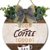 Good Coffee Good Day Coffee Bar Sign Rustic Decor Farmhouse Wall Decor， Wooden Round Retro Coffee Bar Decor Coffee Lover Coffee Station Decor Home Office Kitchen -KitchenAid Shop 51QQE2dBHKL