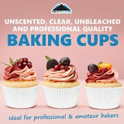 Upcake Liners For Baking - JUMBO Muffin Liners - Extra LARGE Size Giant Baking Cups - THICK White Parchment Natural Wax Paper Baking Cups - Top Bulk Greaseproof Cupcake Wrappers Pan Liners -KitchenAid Shop 51QZD5376cL