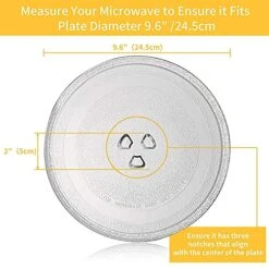 MFJUNS 9.6" / 24.5cm Microwave Plate Replacement - Microwave Glass Turntable For Fits Virtually All Small Microwaves - Whirlpool Microwave Glass Plate Dishwasher Safe -KitchenAid Shop 51QdTzEaHGS
