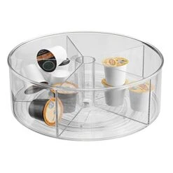 IDesign Linus Spice Carousel, Large Herb Rack For Storing Spice Jars, Made Of Plastic, Clear, 29 Cm - 5 Compartments -KitchenAid Shop 51QfMOHODWL