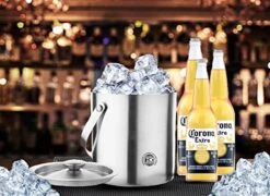 King International Double Walled Stainless Steel Insulated Silver Ice Bucket With Lid/Ice Tong [1.75 Liter]| Double Wall Ice Bucket, Premium Ice Bucket With Removable Lid Holds 1750 Ml -KitchenAid Shop 51QiG4tujRL