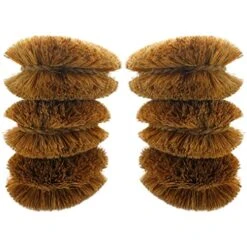 Pack Of 6 Tawashi Vegetable Brushes - Natural Coconut Fiber Scrubber, Japanese Design, Ideal For Fruits, Veggies, Cast Iron Cleaning And Household Use With Wire Hanging Loop By SKARBY