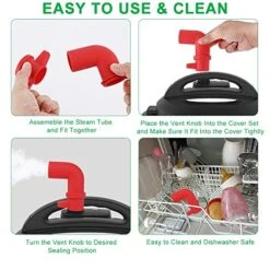 LONAGE Steam Diverter Accessory For Pressure Cooker, Food-Safe Silicone, Steam Release Accessory For Instant Pot Duo/Duo Plus/Ultra/Smart Models, 360° Rotating Design To Redirect Steam (Red) -KitchenAid Shop 51QmMrWfdkL
