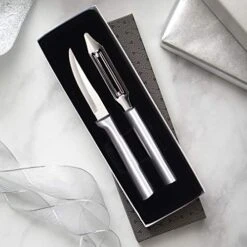 Ada Cutlery Stainless Steel Paring Knife And Vegetable Peeler – Pare And Peel Gift Set With Brushed Aluminum Handles -KitchenAid Shop 51QnETXAaHL