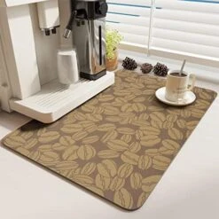 -Coffee Mat-Coffee Bar Accessories-Absorbent Stain Resistant Drying Mat Fit Under Coffee Maker Machine Coffee Pot Tray Espresso Machine-Coffee Station Accessories And Decor-12”x19” -KitchenAid Shop 51QpdXpXy6L. AC 2