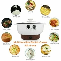 2.8L With Lid (No Steamer) Multifunction Electric Cooker Skillet Pot Wok Electric Hot Pot For Noodles Cook Rice Fried Stew Soup Steamed Fish Boiled Egg Non-stick -KitchenAid Shop 51QrBmoQmLL