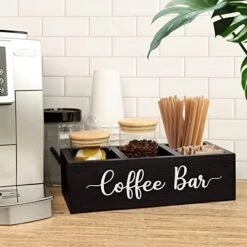 Zingoetrie Coffee Bar Wooden Box Coffee Station Organizer Coffee Bar Pod Holder Storage Accessories For Coffee Counter Farmhouse Kitchen Decor - Black 13 Zingoetrie Coffee Bar Wooden Box Coffee Station Organizer Coffee Bar Pod Holder Storage Accessories For Coffee Counter Farmhouse Kitchen Decor - Black -KitchenAid Shop 51QrvkQBwgL