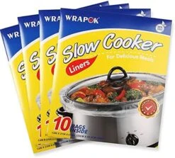 Slow Cooker Liners BPA Free Crockpot Liner For Oval Or Round Pot, Large Size 13 X 21 Inch, Fits 3 To 8.5 Quarts - 3 Counts (30 Bags Total) -KitchenAid Shop 51R1QLQ6rfL. AC