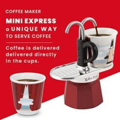 Bialetti - Mini Express Magritte: Moka Set Includes Coffee Maker 2-Cup (2.8 Oz), Red, Aluminium -KitchenAid Shop 51R41WRciwL