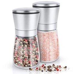 Heaven2017 Spices Salt Pepper Mill Glass Manual Grinder Shakers Set