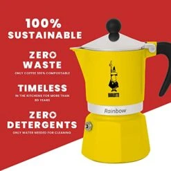 Bialetti 4983 Rainbow Espresso Maker, Yellow -KitchenAid Shop 51R6PANnnzL