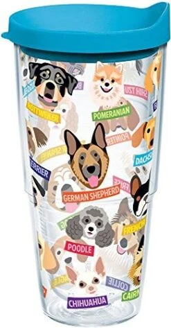 Tervis Flat Art - Dogs Made In USA Double Walled Insulated Tumbler Cup Keeps Drinks Cold & Hot, 16oz, Classic -KitchenAid Shop 51R7GAsmsIL. AC