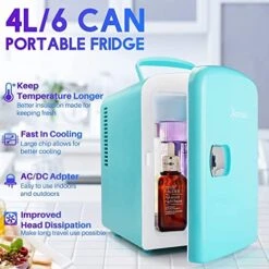 Mini Fridge 4 Liter/6 Can AC/DC Teal Cigarette Lighter Extension Cord 12Ft/12V/120W/15A Bundle 11 Mini Fridge 4 Liter/6 Can AC/DC Teal Cigarette Lighter Extension Cord 12Ft/12V/120W/15A Bundle -KitchenAid Shop 51RIQtlBI2L