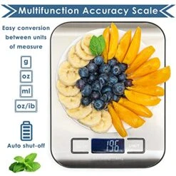 Digital Kitchen Scale Food Multifunction Accuracy Digital Scale LCD Display 11LB 5KG, Food Scales Digital Weight Grams And Oz, Baking Scale, Stainless Steel Small Food Scale By Moss And Stone -KitchenAid Shop 51RIlnDdJjS