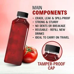 - 140 Pack 16 Oz Plastic Bottles With Caps - Perfect For Your Water, Juice Or Smoothie - 16oz Clear PET Plastic Containers With Lids - Small Disposable Liquids & Juicing Container -KitchenAid Shop 51RRAPcZbYL