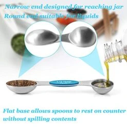 Magnetic Measuring Spoons Set Of 8 Stainless Steel Double Sided Teaspoon/Tablespoon For Dry Liquid Ingredients Fits In Spice Jars, Colorful Nesting Measuring Set+Leveler Kit For Cooking Baking -KitchenAid Shop 51RTbe5pV0L
