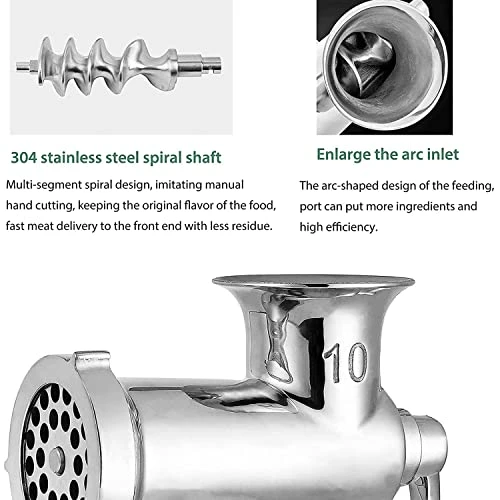 Manual Meat Grinder Stainless Steel Hand Crank Meat Grinding Machine Sausage Stuffer Filler Household Pork Mincer Sausage Maker(NO.10) 6 Manual Meat Grinder Stainless Steel Hand Crank Meat Grinding Machine Sausage Stuffer Filler Household Pork Mincer Sausage Maker(NO.10) - Image 4