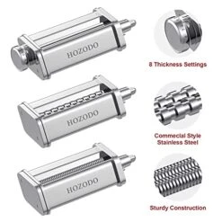 Pasta Attachment For KitchenAid Mixer, Includes Pasta Sheet Roller, Spaghetti Cutter, Fettuccine Cutter, 3Pcs For Kitchenaid Pasta Attachment By HOZODO -KitchenAid Shop 51RX0IW4WVL