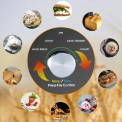 2LB Bread Machine, Black Stainless Steel Bread Maker With Nonstick Pan, Full Touch Panel Tempered Glass, Reserve& Keep Warm Set And Recipes,18-in-1. -KitchenAid Shop 51Rhmu5IGeL