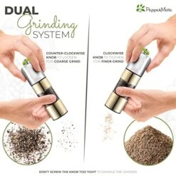 Mate Salt And Pepper Grinder - Easily Refillable Stainless Steel Pepper Mill Grinder With Real Marble Finish Top, Ceramic Blades, Adjustable Coarseness (White) -KitchenAid Shop 51Risw3j7eL